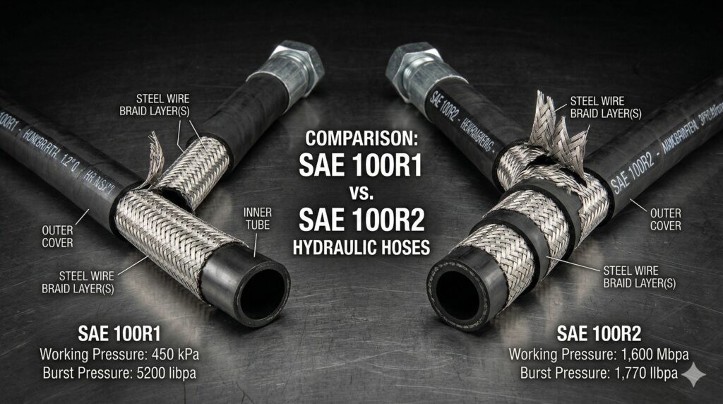 Level 100r1 SAE 100R1 and SAE 100R2 hydraulic hoses – บริษัท ซันเวย์ มาร์เก็ตติ้ง